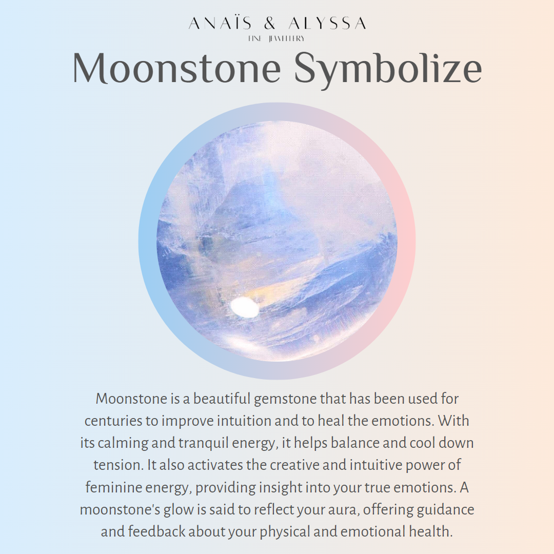 Natural Moonstone Ring Water Drop Ring