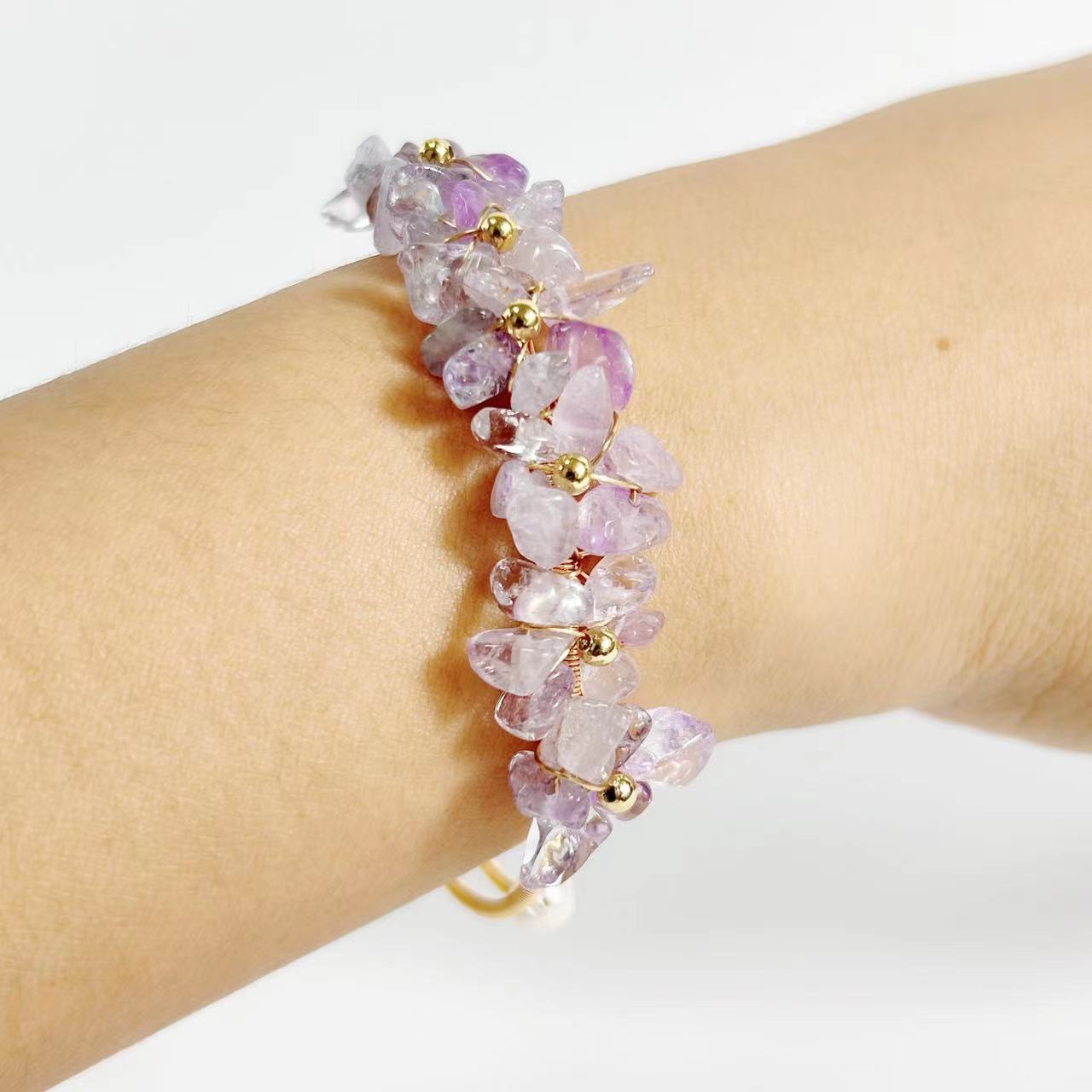 Amethyst/Genuine Freshwater Pearl Violet Elf Bracelet