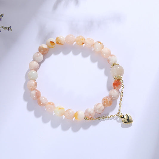 Natural Lace Agate Dream Heart Bracelet