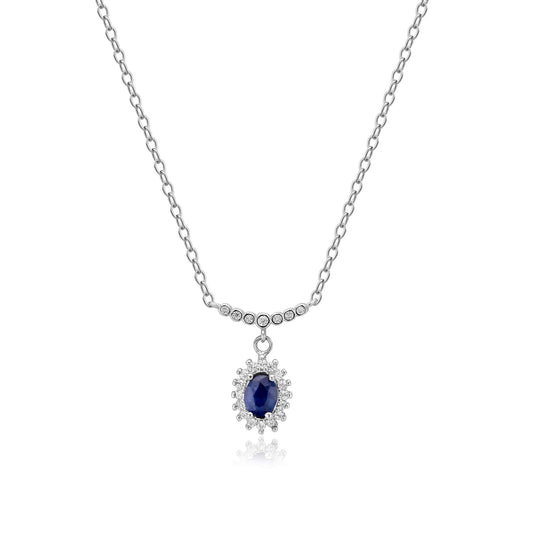 Natural Sapphire Meteor Mirror Necklace