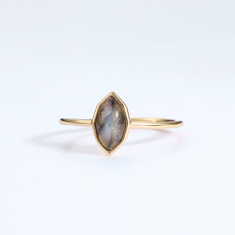 Natural Labradorite Galaxy Ring