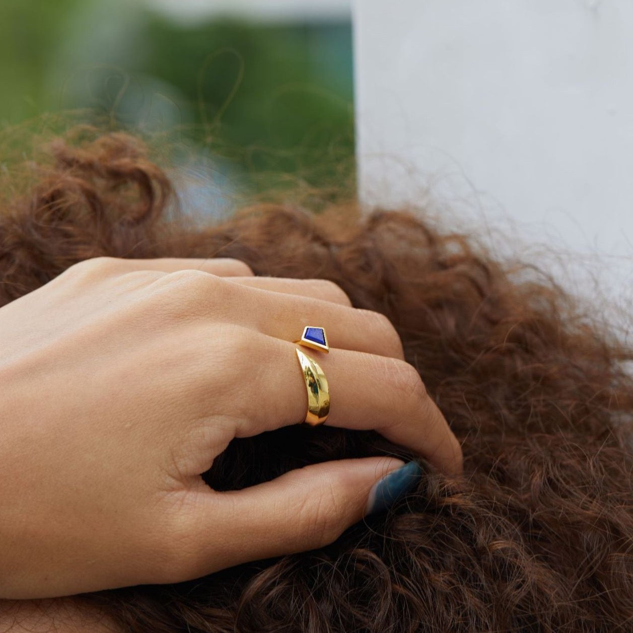 Natural Lapis Lazuli Snake's Eye Ring