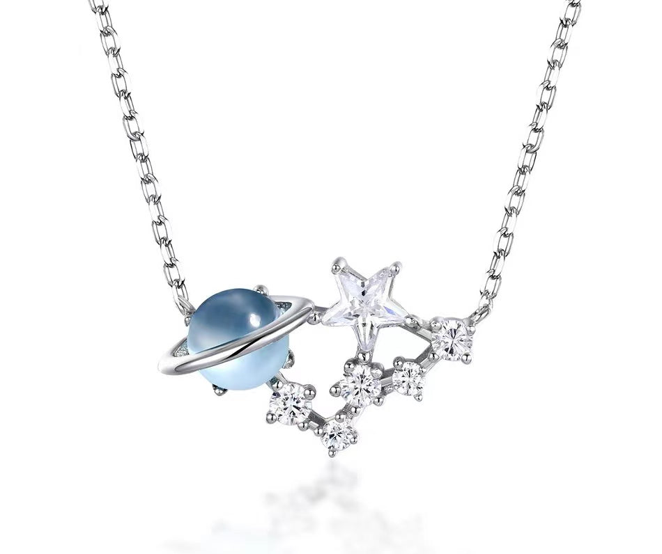 Natural Topaz Eternal Planet Necklace