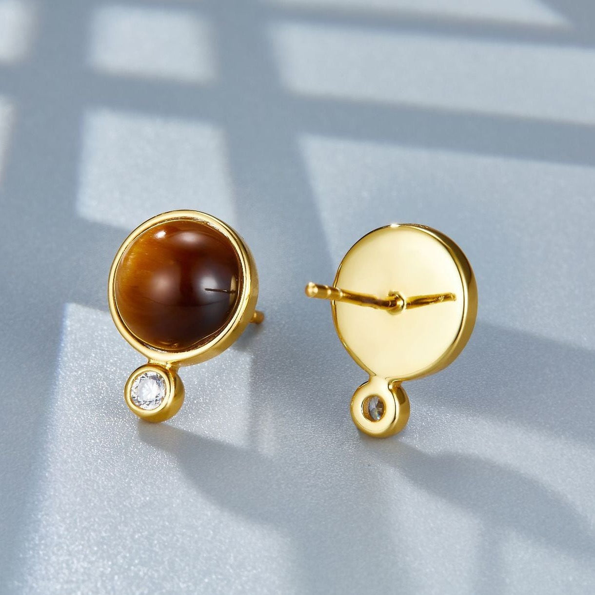 Natural Tiger Eye Stone Jupiter Earrings