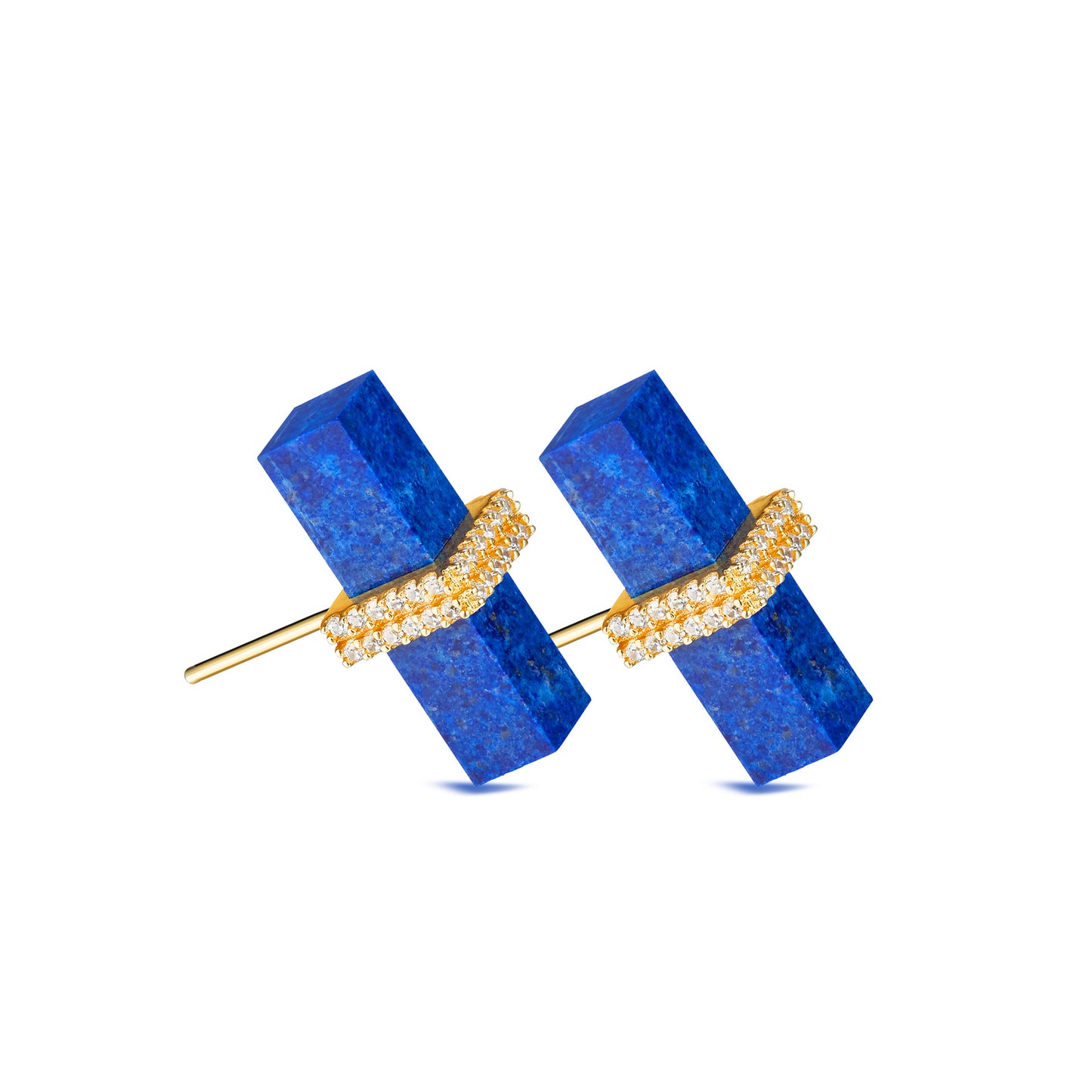 Natural Lapis Lazuli Pillar of God Earrings