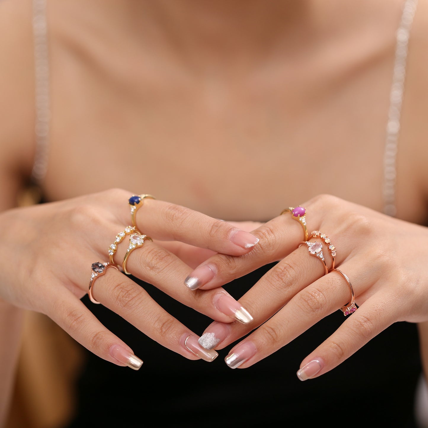 Natural Moonstone Moon Goddess Ring