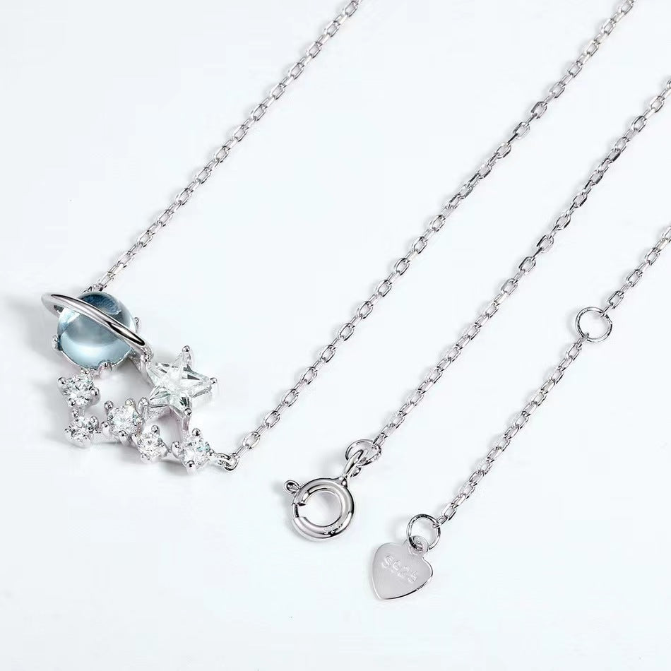 Natural Topaz Eternal Planet Necklace