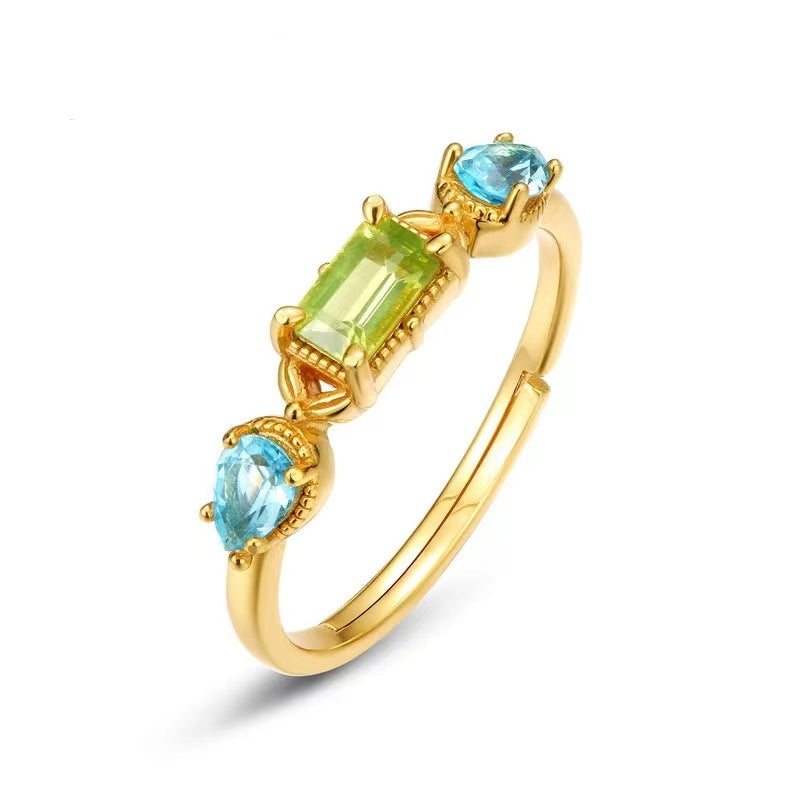 Natural Topaz Forest Elves Ring