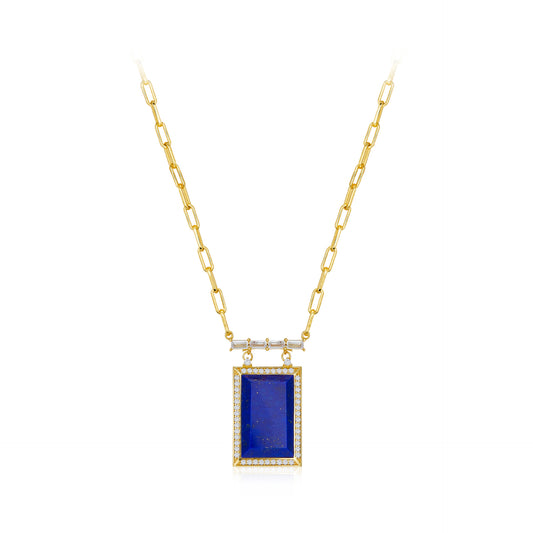 Natural Lapis Lazuli Blue Starry Sky Necklace