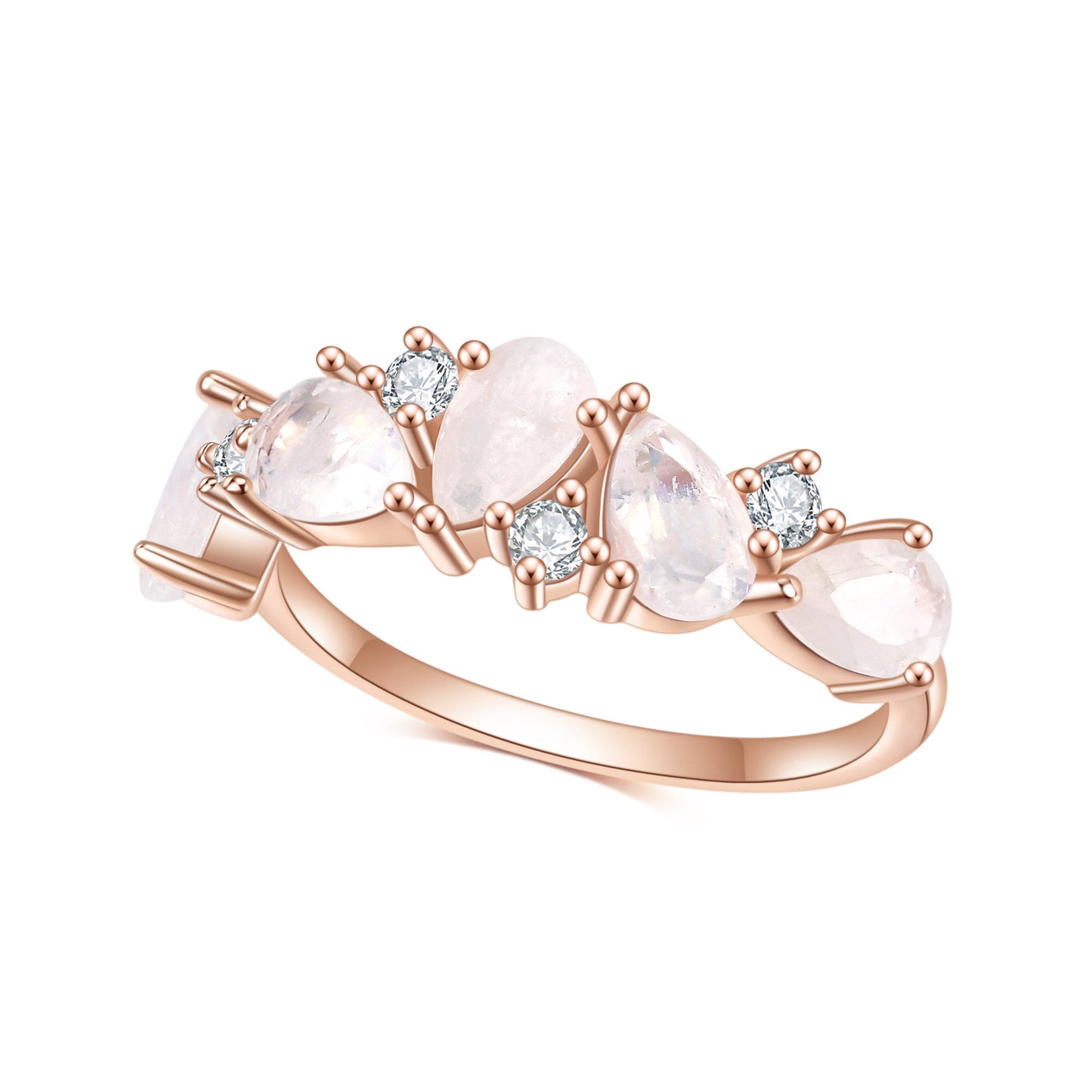 Natural Moonstone Pomegranate Seed Ring