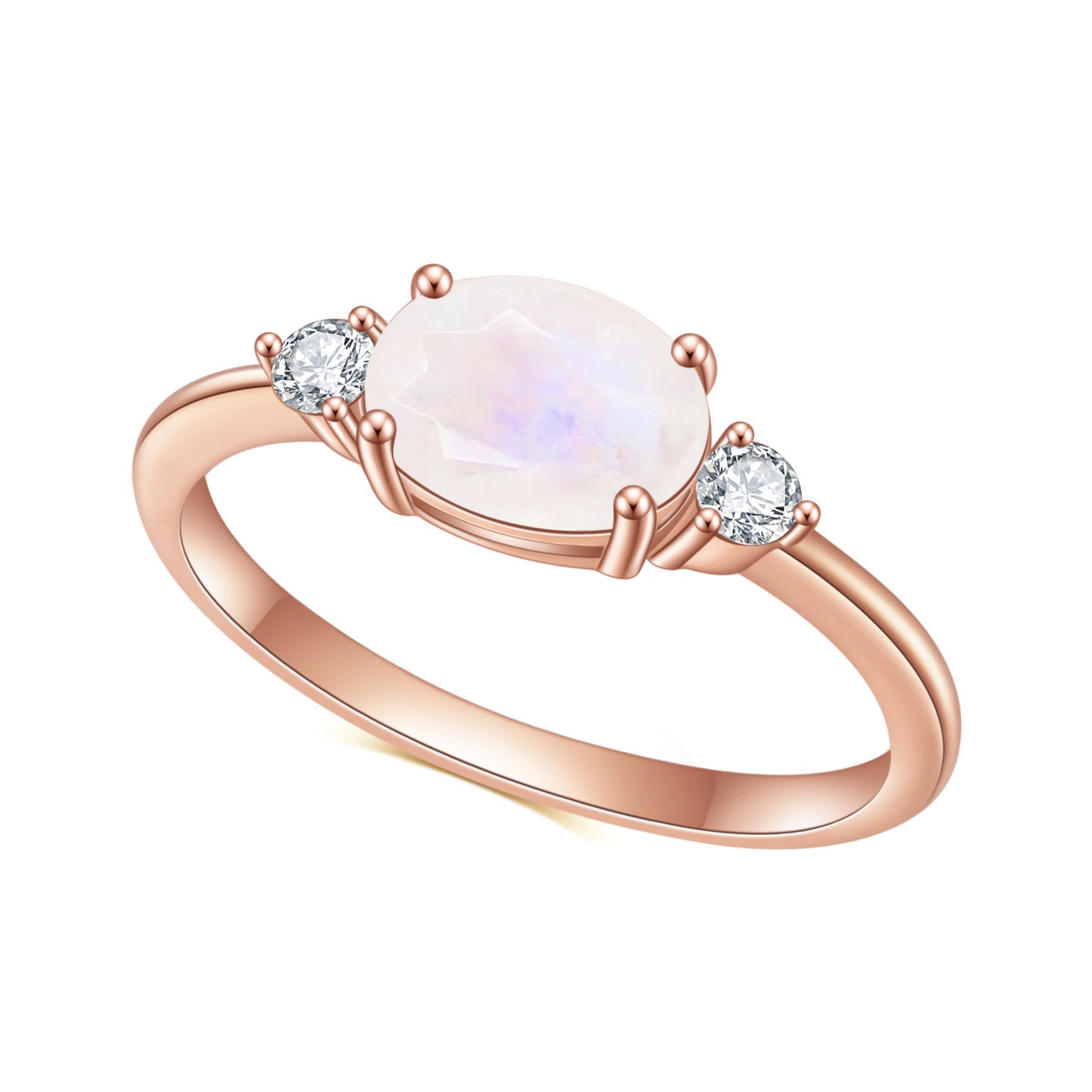 Natural Moonstone Rose Lily Ring