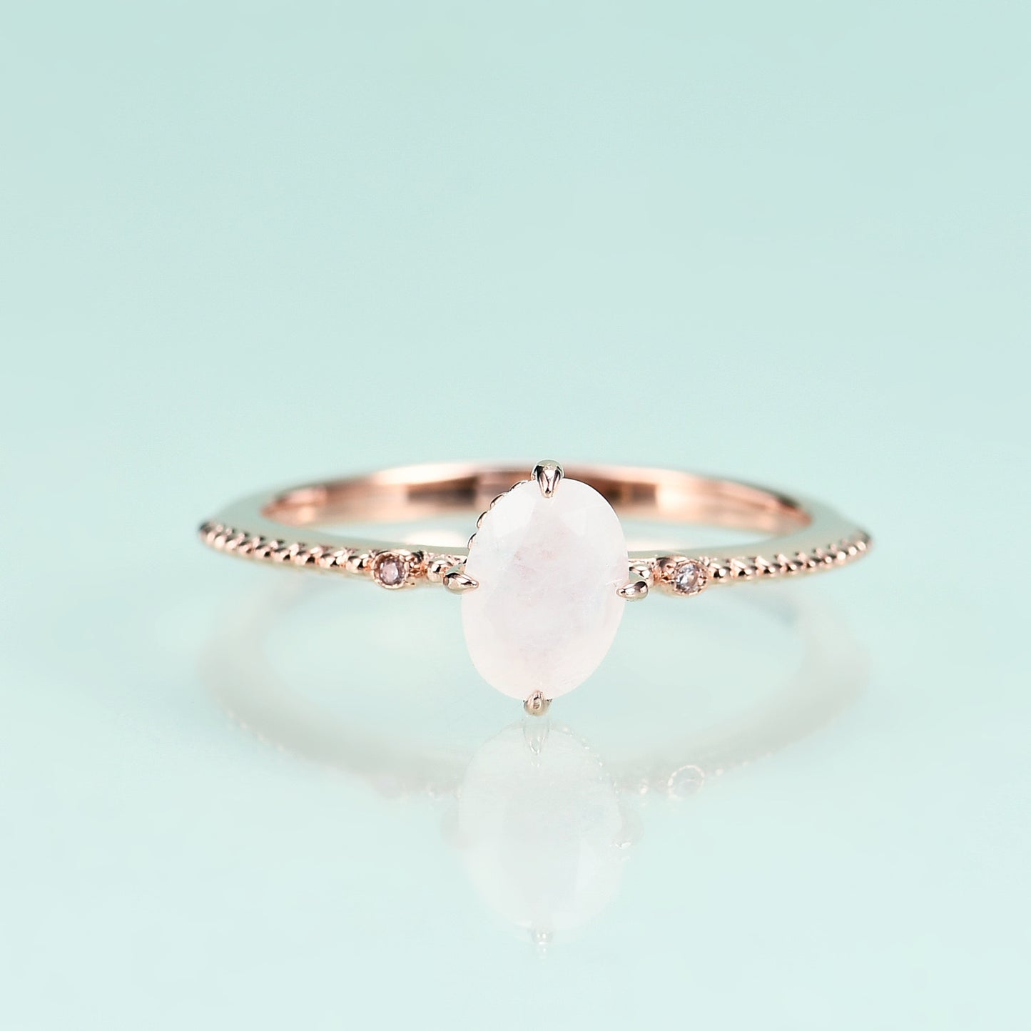 Natural Moonstone Snow Candy Ring