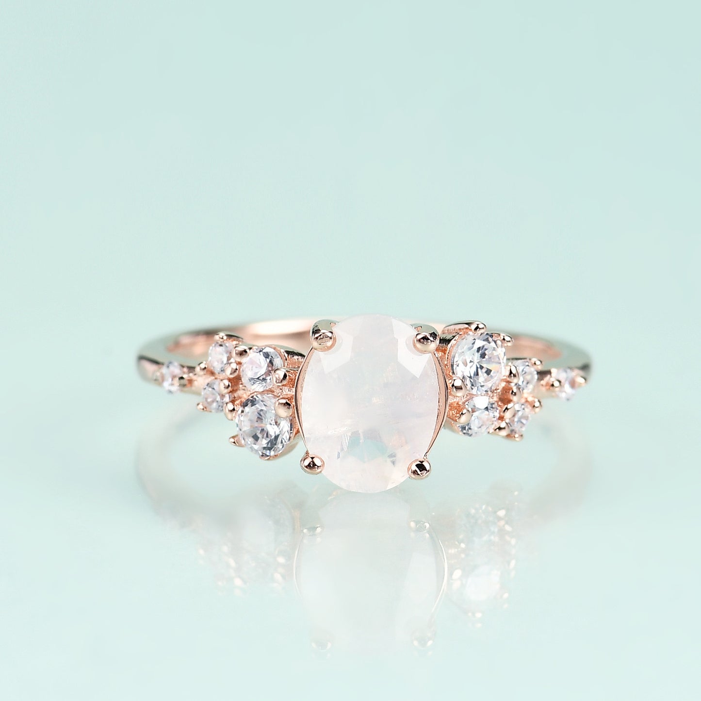 Natural Moonstone Coronation of Angel Ring