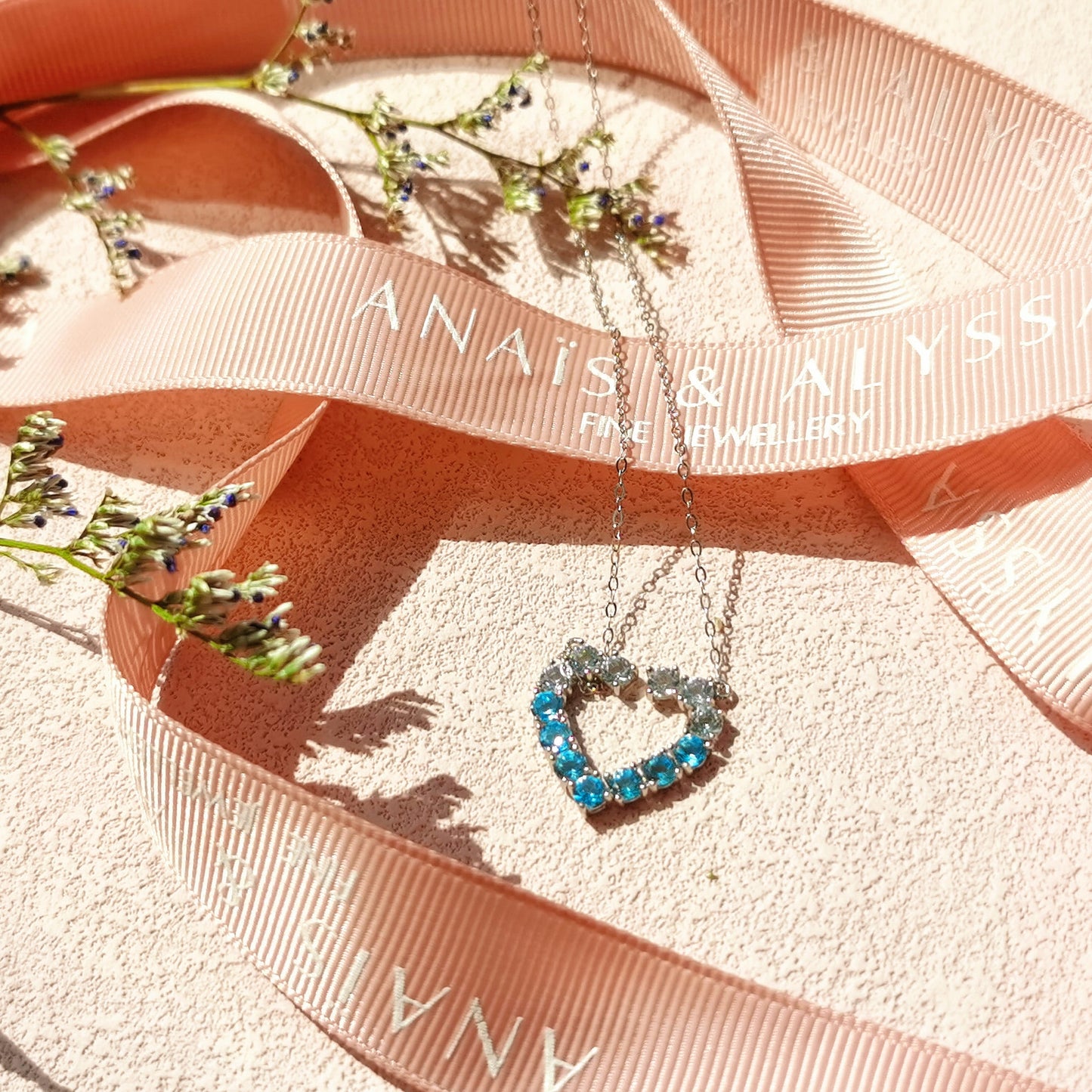 Natural Topaz Ocean Heart Necklace