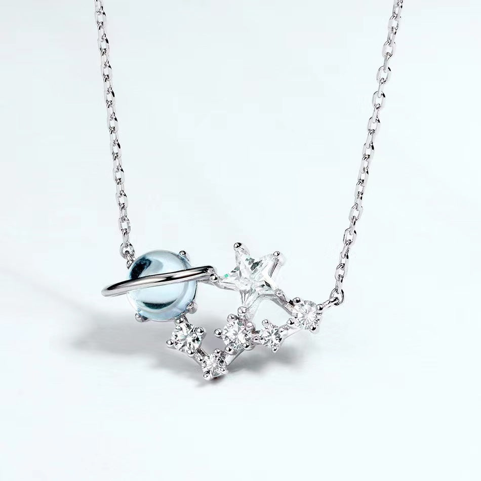 Natural Topaz Eternal Planet Necklace