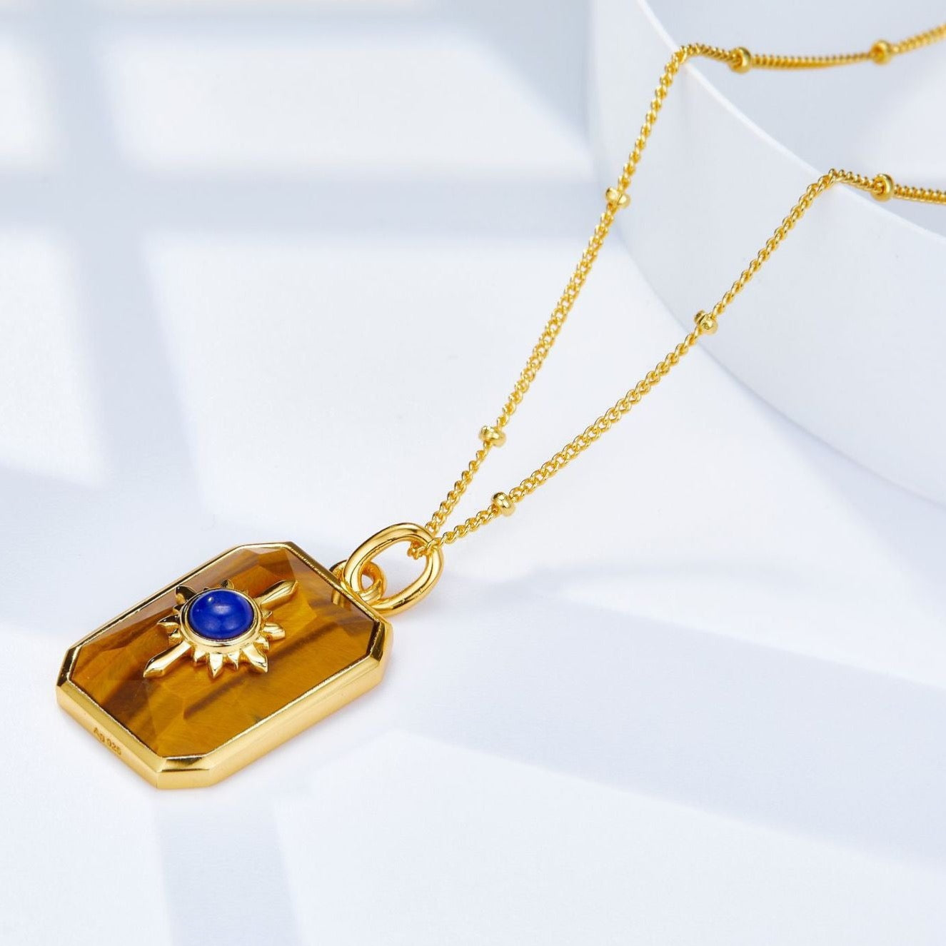 Natural Lapis Lazuli Blue Rain Necklace