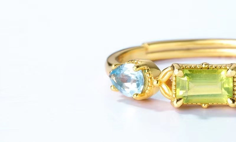 Natural Topaz Forest Elves Ring