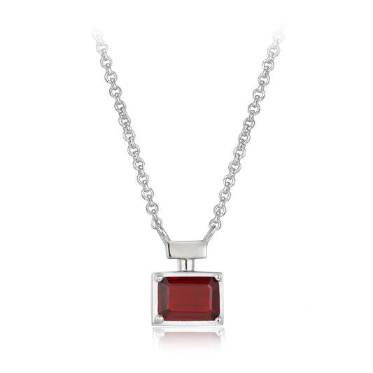 Natural Garnet Red Mini Seal Necklace