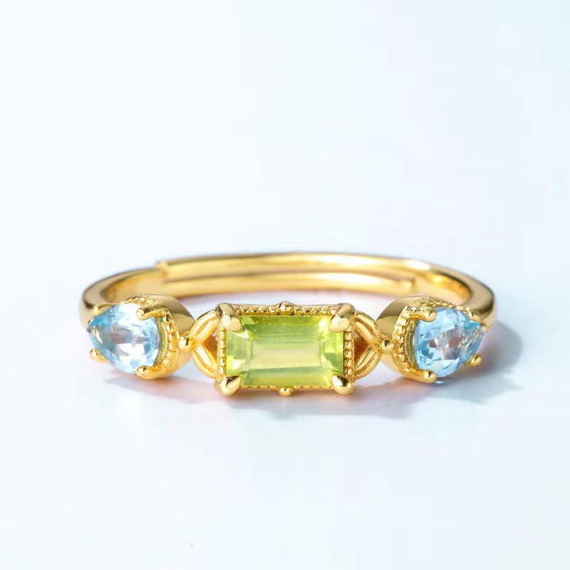 Natural Topaz Forest Elves Ring