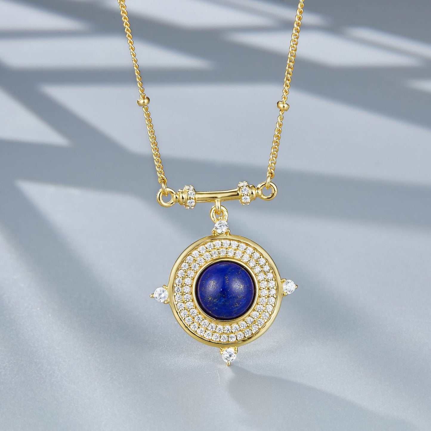 Natural Lapis Lazuli Blue Sun Necklace