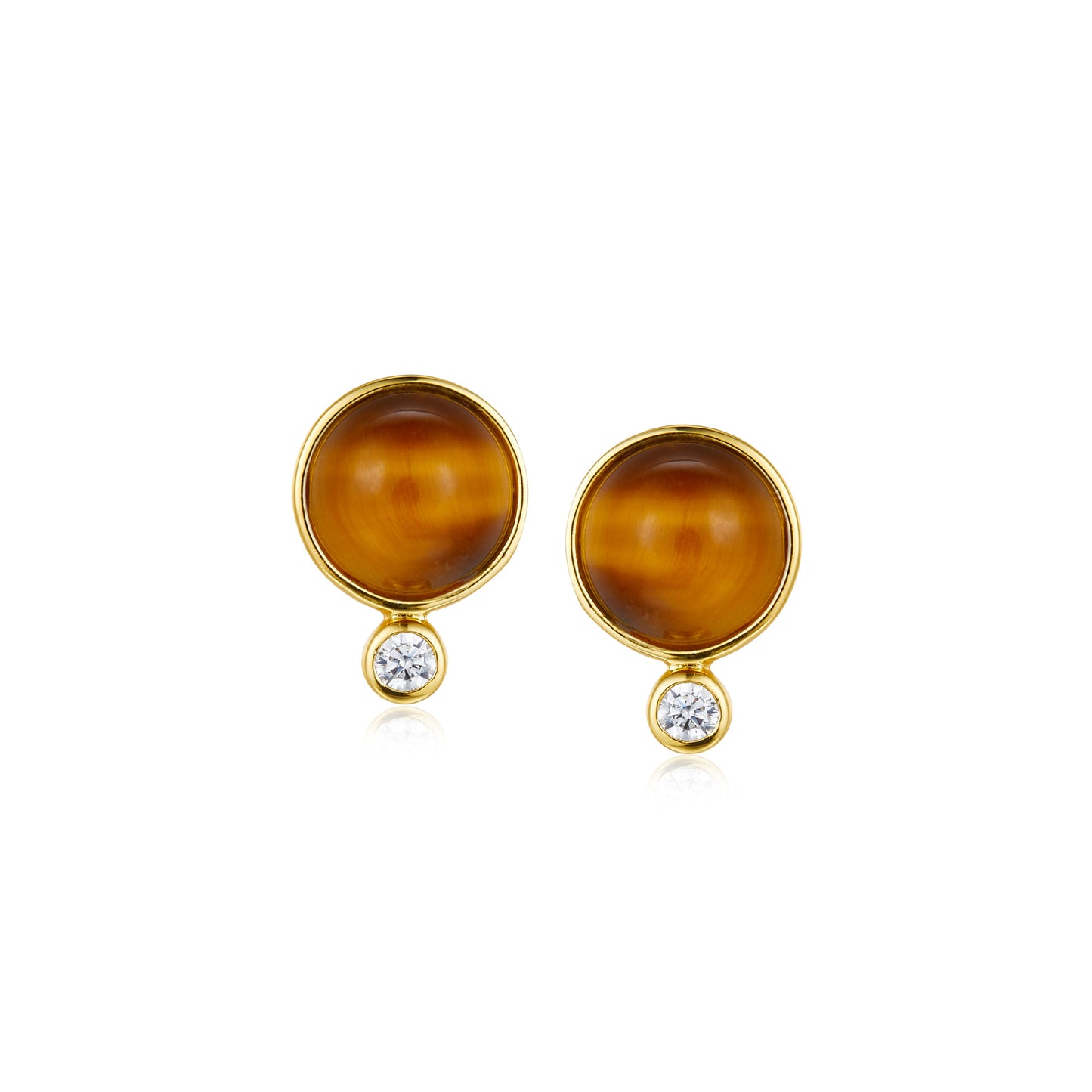 Natural Tiger Eye Stone Jupiter Earrings