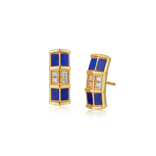 Natural Lapis Lazuli Holy Gate Earrings