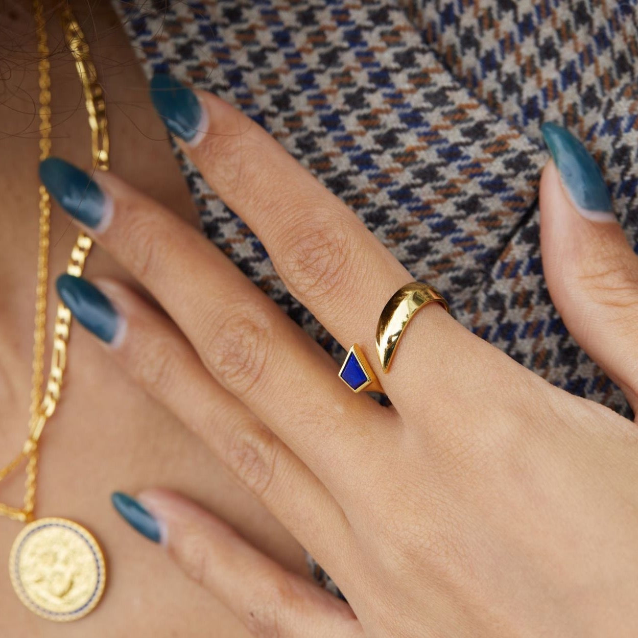 Natural Lapis Lazuli Snake's Eye Ring